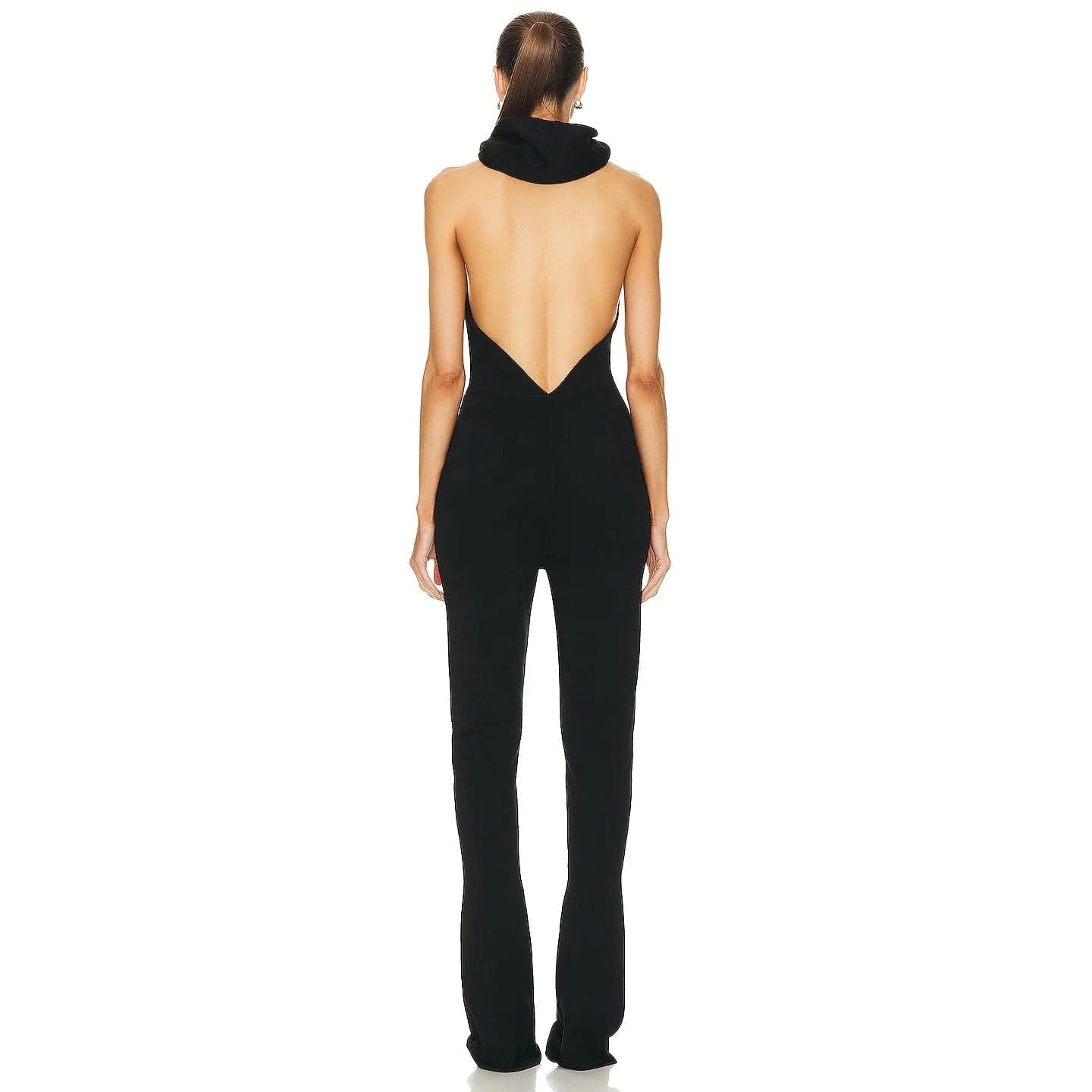OUDINA New Fashion Clothes Black Backless Pocket Hoodie Rompers Women Jumpsuit Playsuits Women's Jumpsuits