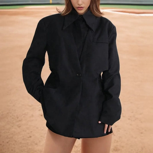 OUDINA New Fashion Commuter Style Ladies Blazers Trendy Design Hollow Women's Suits & Blazers