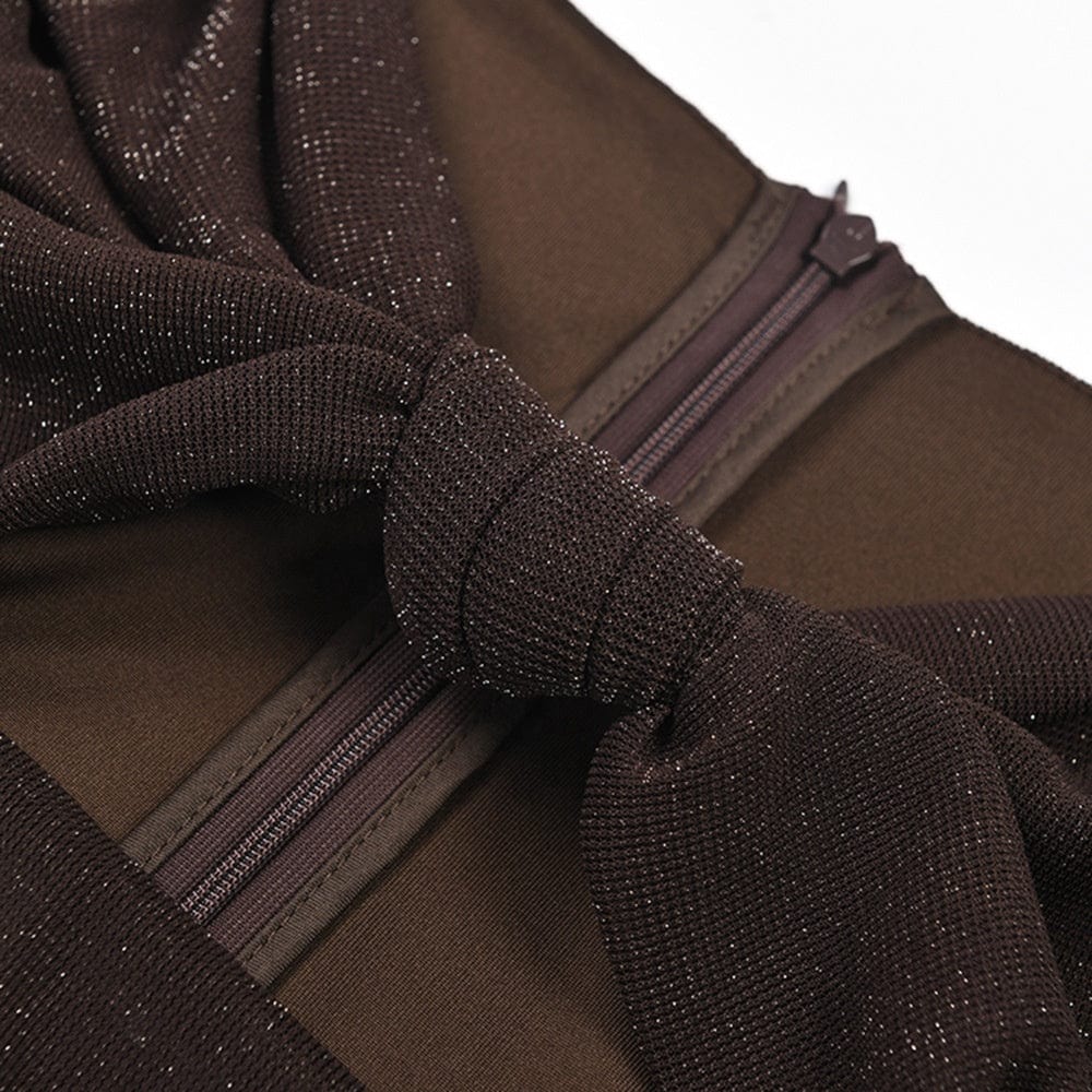 OUDINA New Hollow Stretch Lantern Sleeve Bright Silk Long Evening Dress Elegant Casual Dresses Women