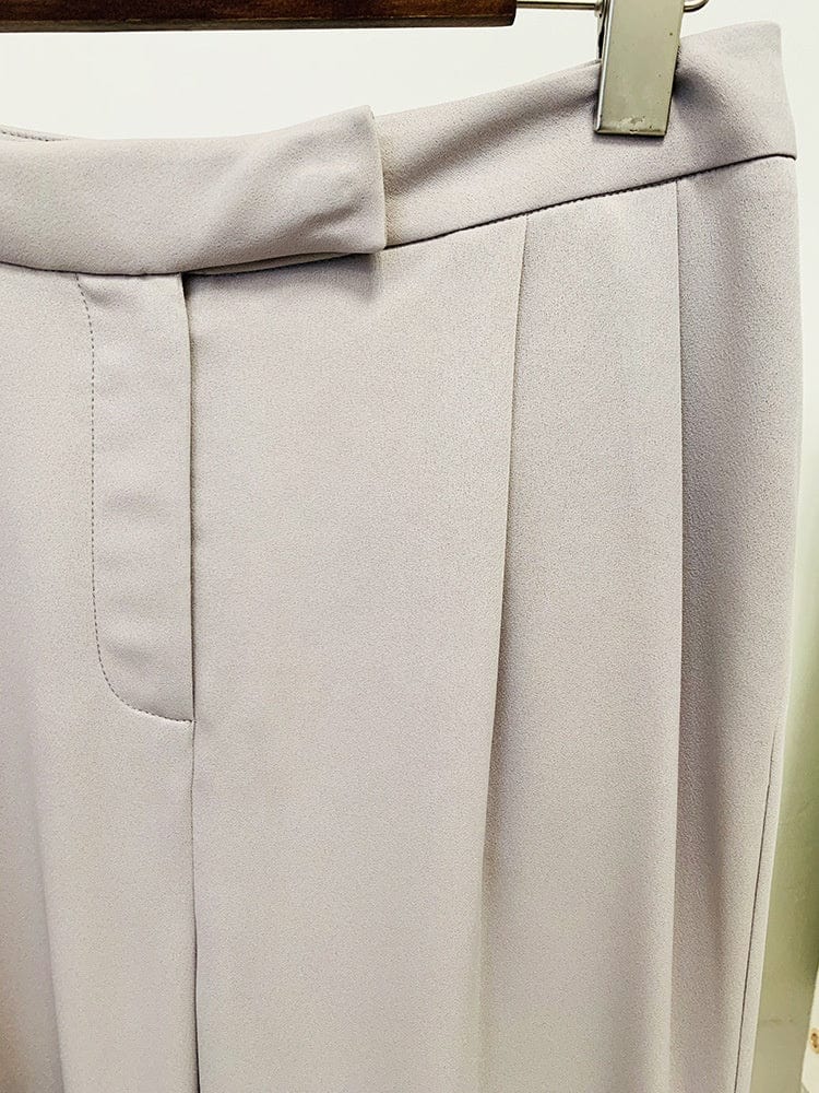 OUDINA New Professional Ladies Fashion Office Formal Suit One Button Flared Trousers Blazer Two Piece Suits Set For Women