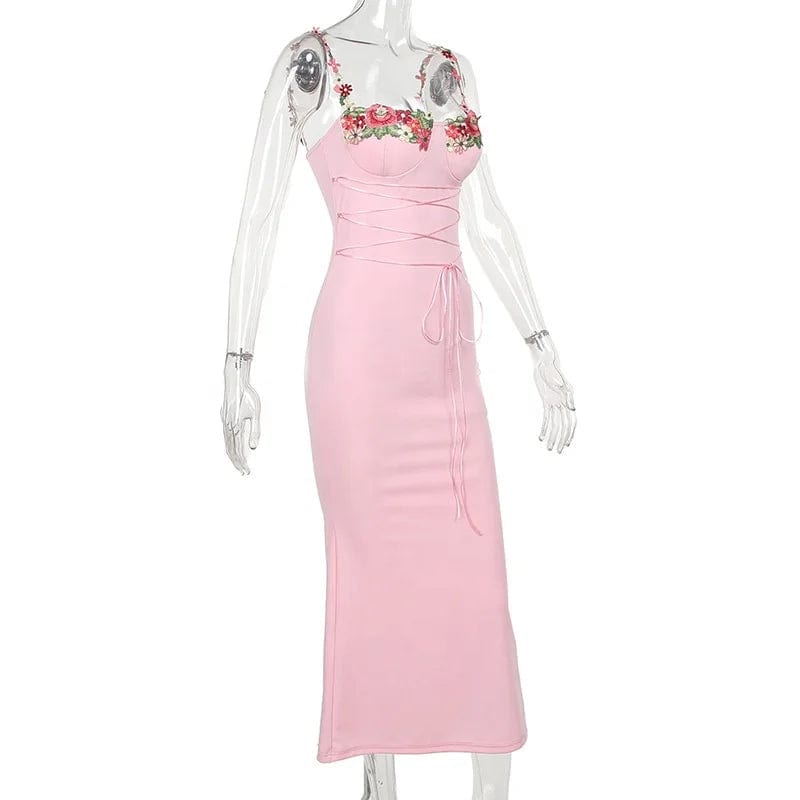 OUDINA New Style Stylish Sexy Hip Sweet Dress Autumn Belted Hot Girl Long Dresses Women
