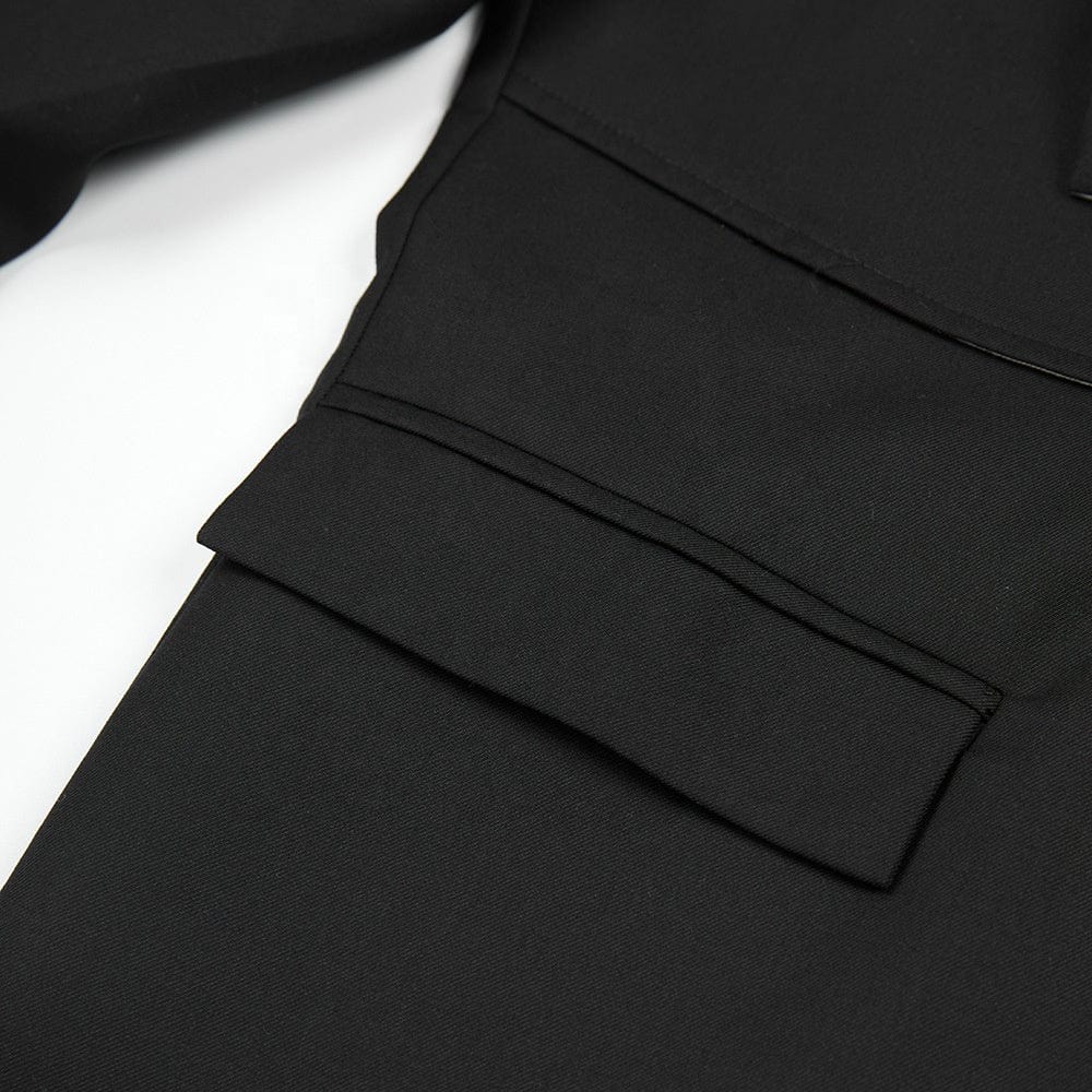 OUDINA New Trendy Contrast Color Black White Asymmetric Ladies Suit Jacket Blazer Woman