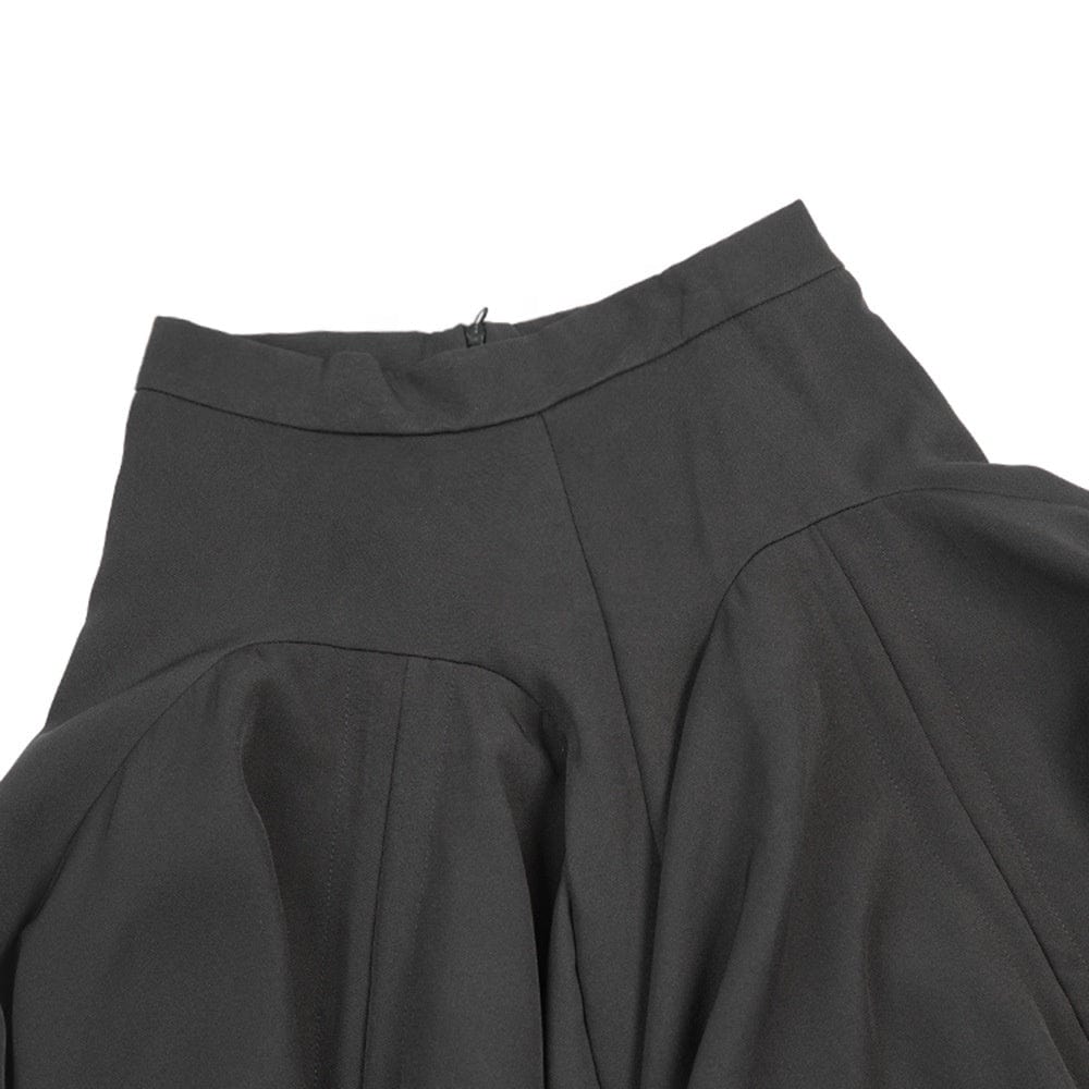 OUDINA Trendy Color Contrast A-line Skirt Irregular Mesh Casual Elegant Women Ladies Skirts