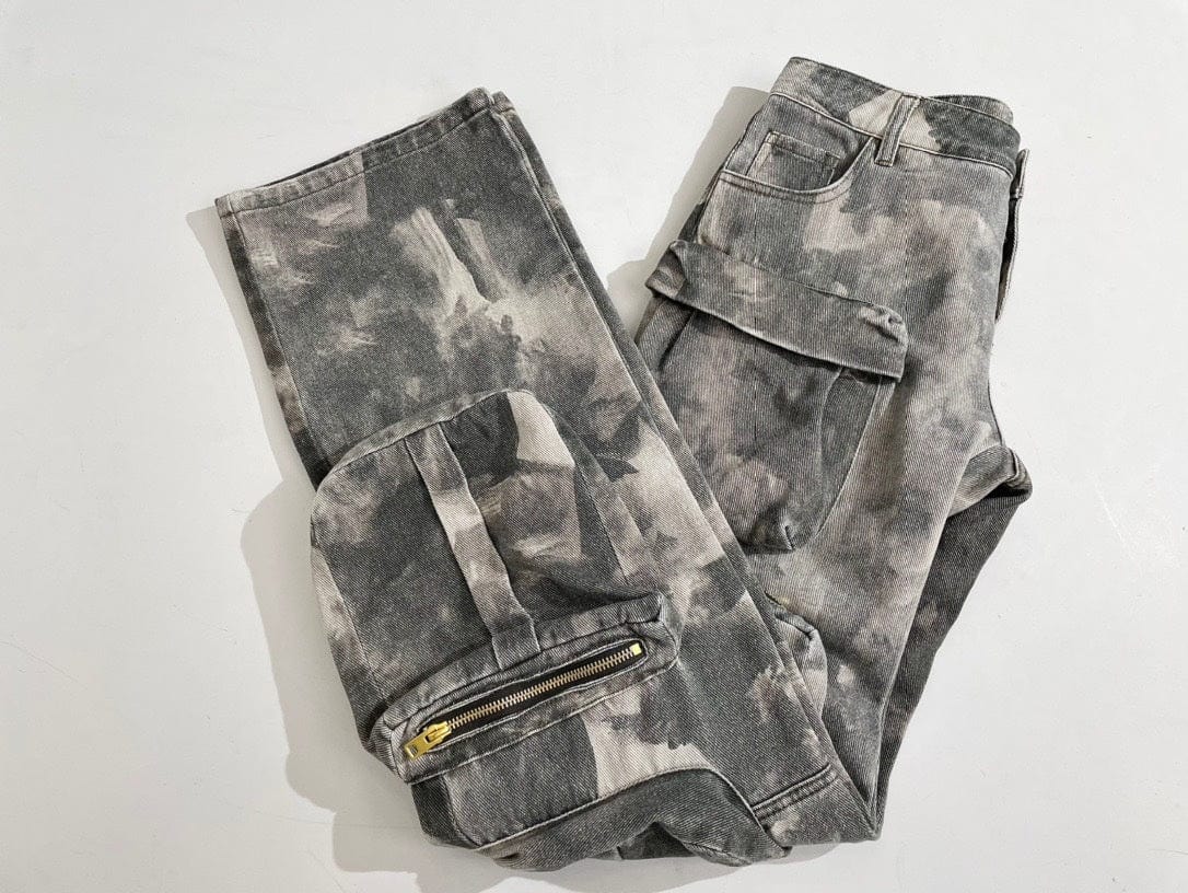 OUDINA Trendy Wholesale camouflage Multi-pocket Loose Casual Trousers Camouflage Cargo Jean Women's Jeans