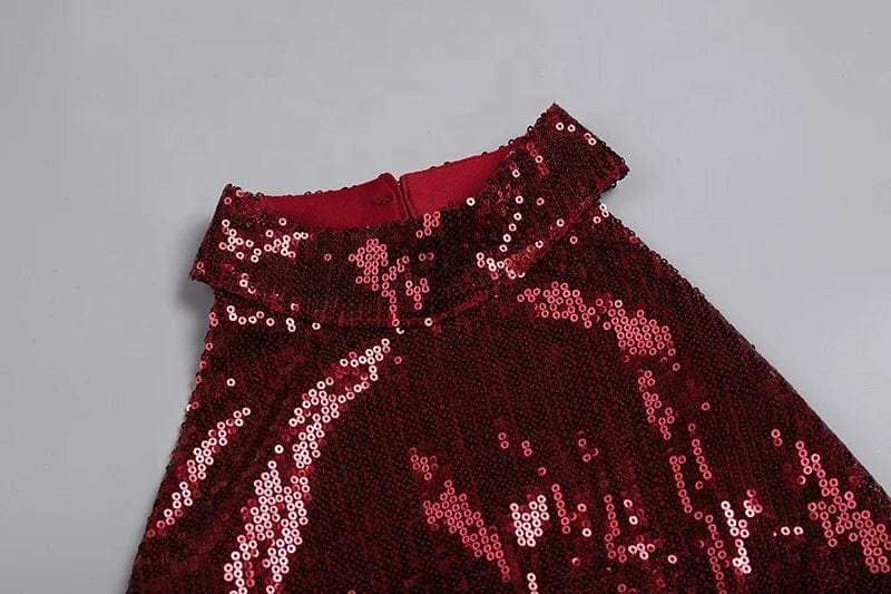 OUDINA Wholesale Backless Irregular Halter Neck Feather Party Long Dress Bling Sequin Women Evening Elegant Dresses