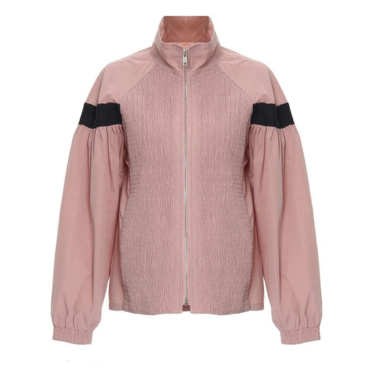 OUDINA Wholesale Manufacturer LOGO Customize Bomber Flying Irregular Pink Baseball Jackets Female Varsity Jacket Women