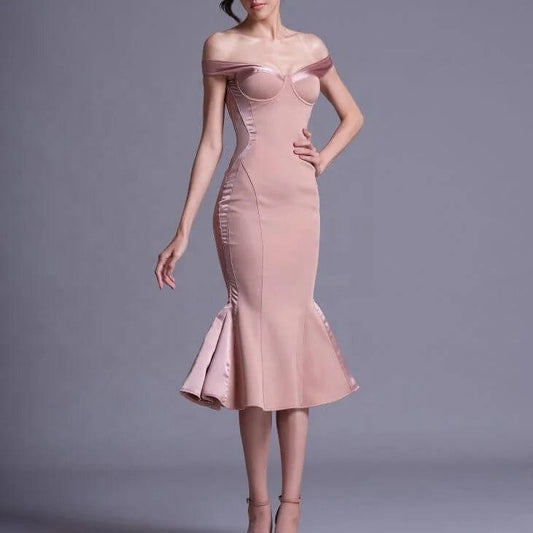 OUDINA Wholesale Modest Evening Dress Elegant Gowns Dinner Party One Shoulder Velvet Long Dresses Women