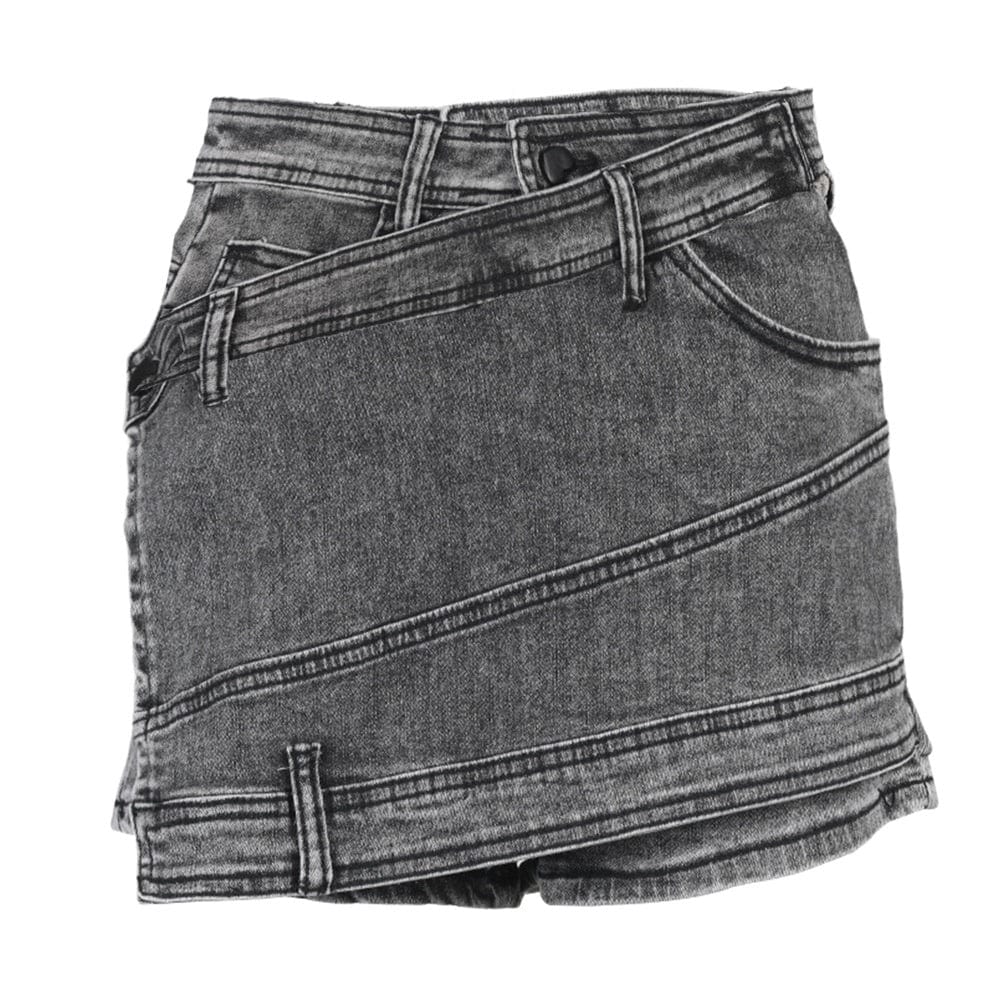 OUDINA Wholesale New Asymmetrical Gray Culottes De Femmes Casual Jean Short Denim Shorts For Women
