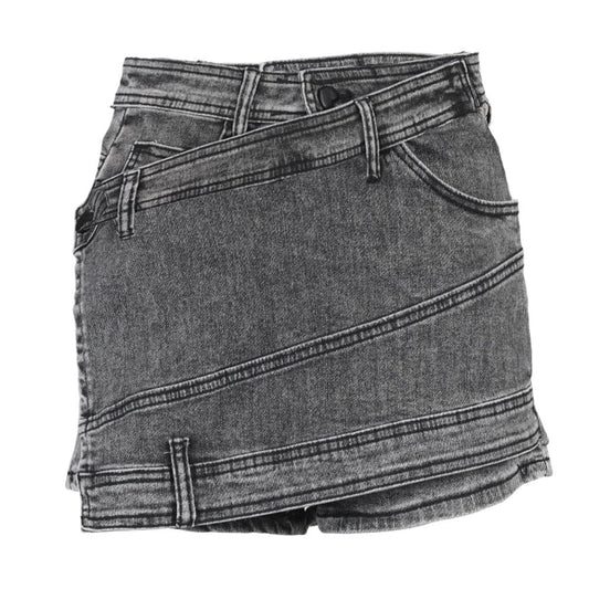 OUDINA Wholesale New Asymmetrical Gray Culottes De Femmes Casual Jean Short Denim Shorts For Women