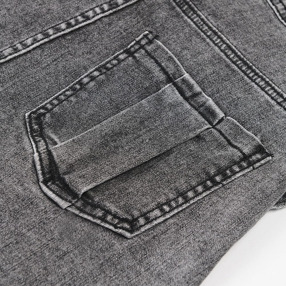 OUDINA Wholesale New Asymmetrical Gray Culottes De Femmes Casual Jean Short Denim Shorts For Women