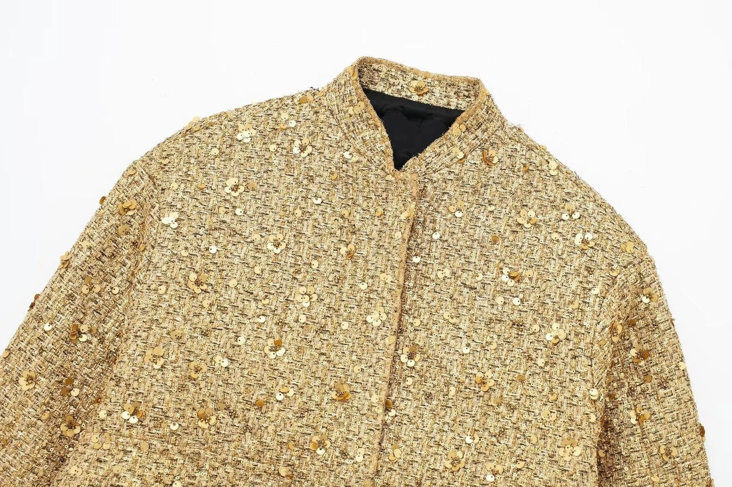 OUDINA Wholesale Spring Original Quality Elasticity Pockets Crystal Sequins Jackets Coat Womens Bomber Jacket