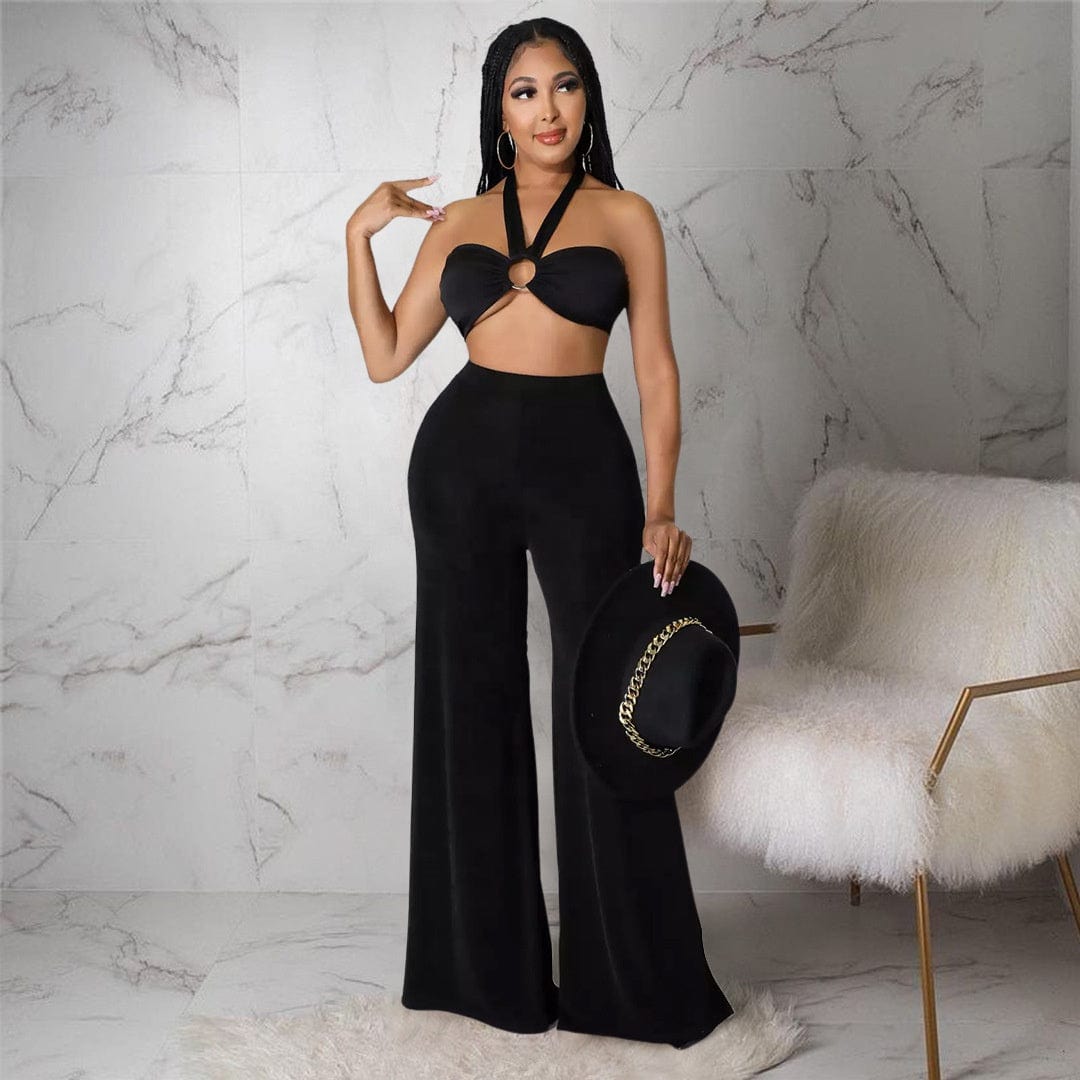 OUDINA Women's Velvet Casual Pant Trousers High Stretch Fashion Solid Color Pants Wide Leg Pants Women