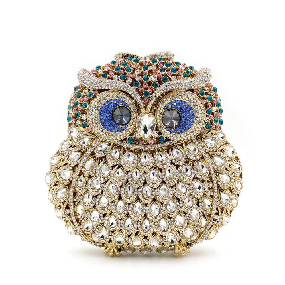 owl 3 Custom Women bling diamond party skull handbag hand rhinestone Pumpkin ice cream clutch Butterfly owl Swan  purse evening bags