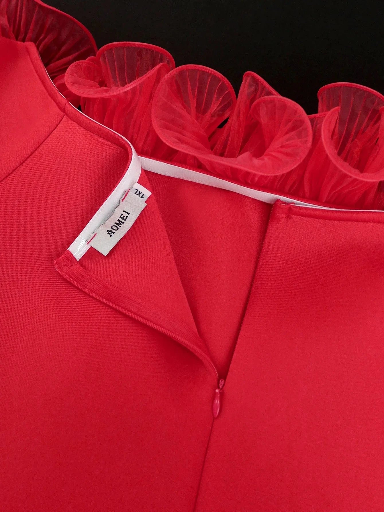 P28808 2024 Summer Off Shoulder Exaggerated Ruffle Ruched Mesh Bodycon Dress