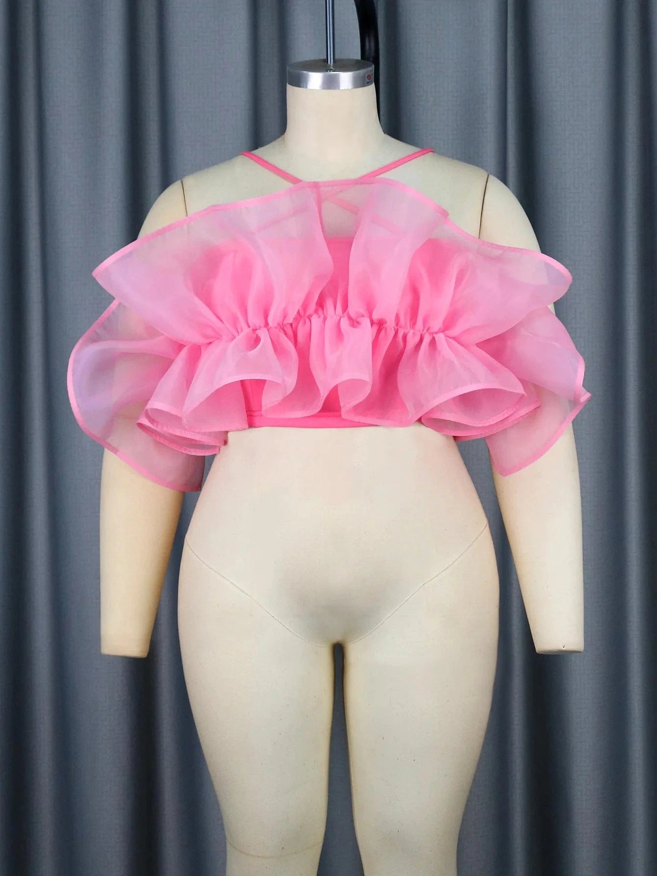 P955 Versatile Camisole Sexy Nightclub Short Mesh Women's Top