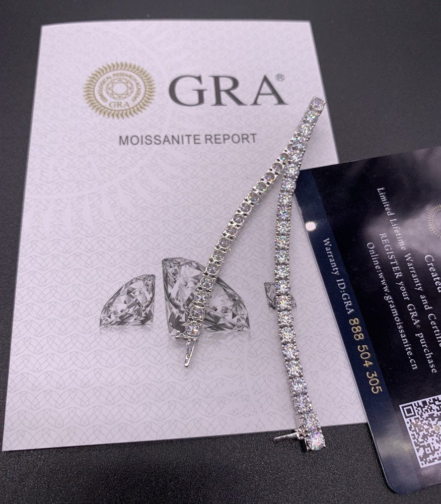 Pass Diamond Tester Large Stock Hip Hop Jewelry 2.0mm 3mm 4mm 5mm 6.5mm VVS Moissanite Diamond 925 Silver Iced Out Tennis Chain