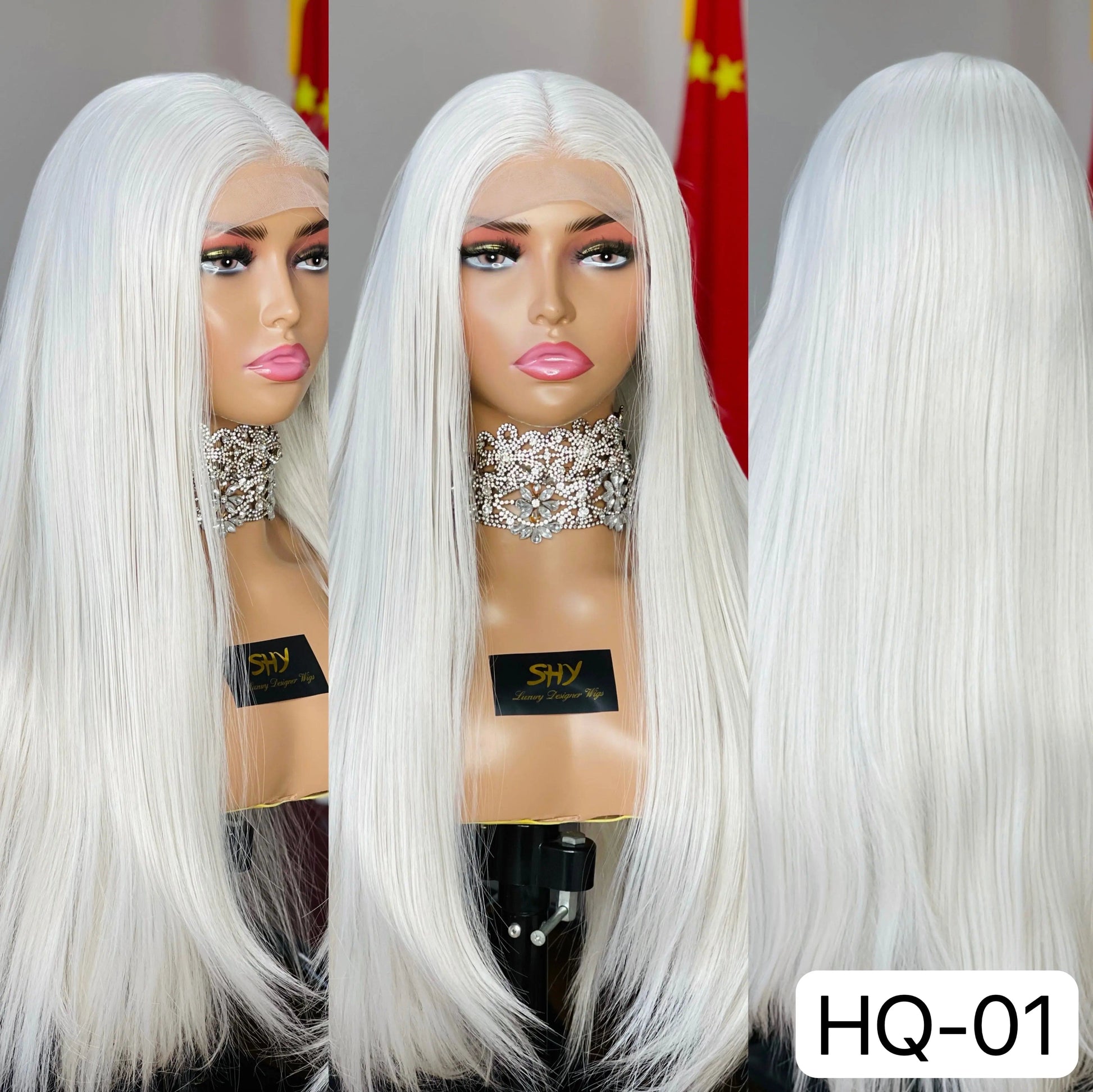 Pass shoulder long Straight color Wig 22 Inches