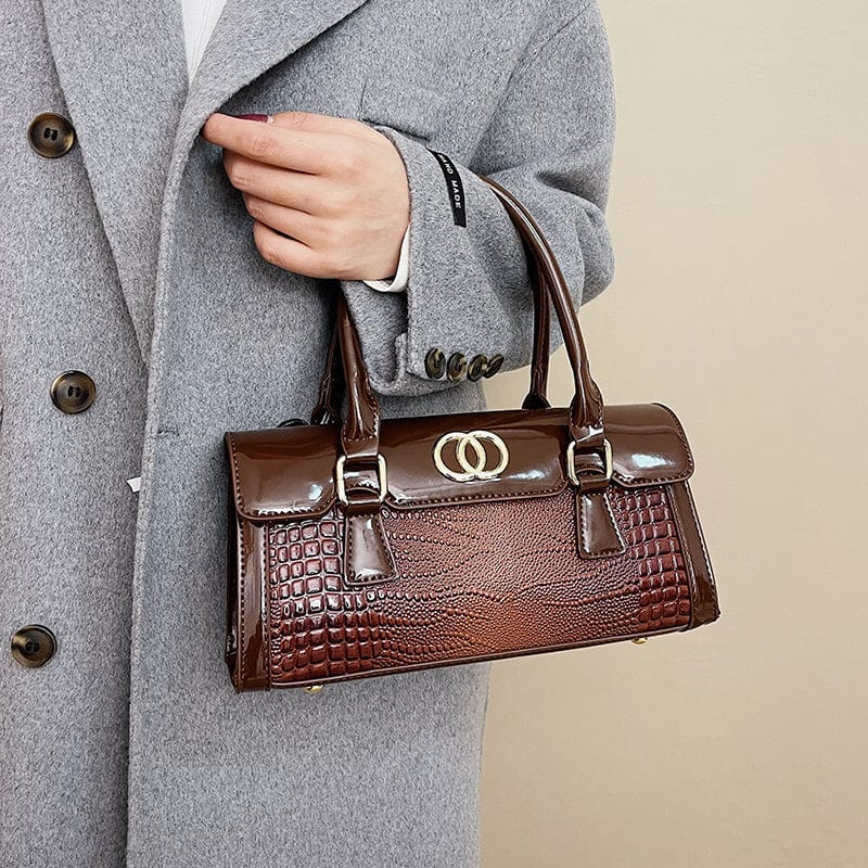 Patent Leather Branded Bags Luxury Women Wholesale Top Handle Crocodile Pattern Purses and Handbags 2023