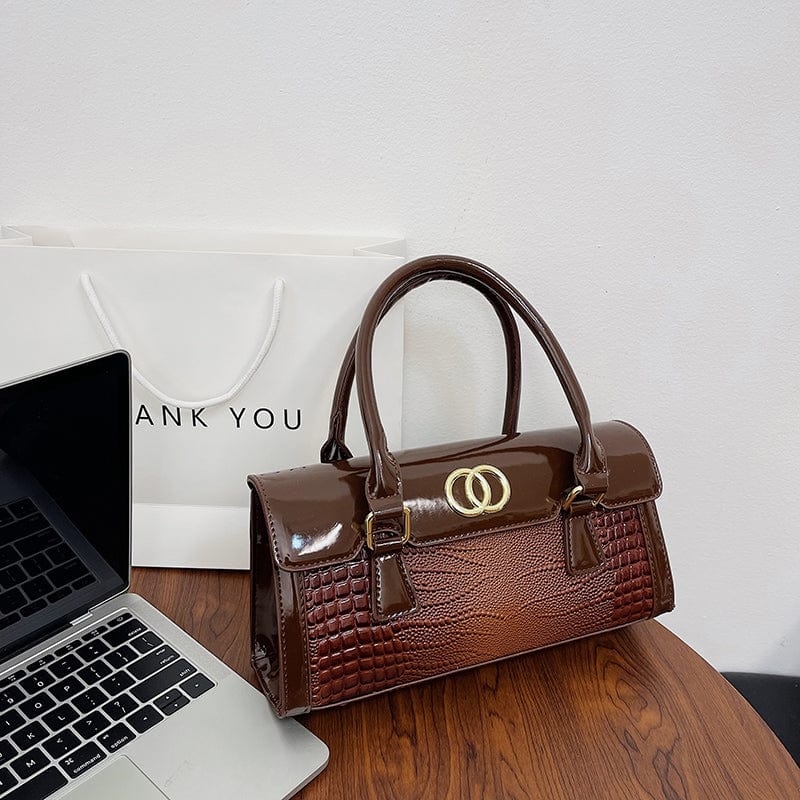 Patent Leather Branded Bags Luxury Women Wholesale Top Handle Crocodile Pattern Purses and Handbags 2023