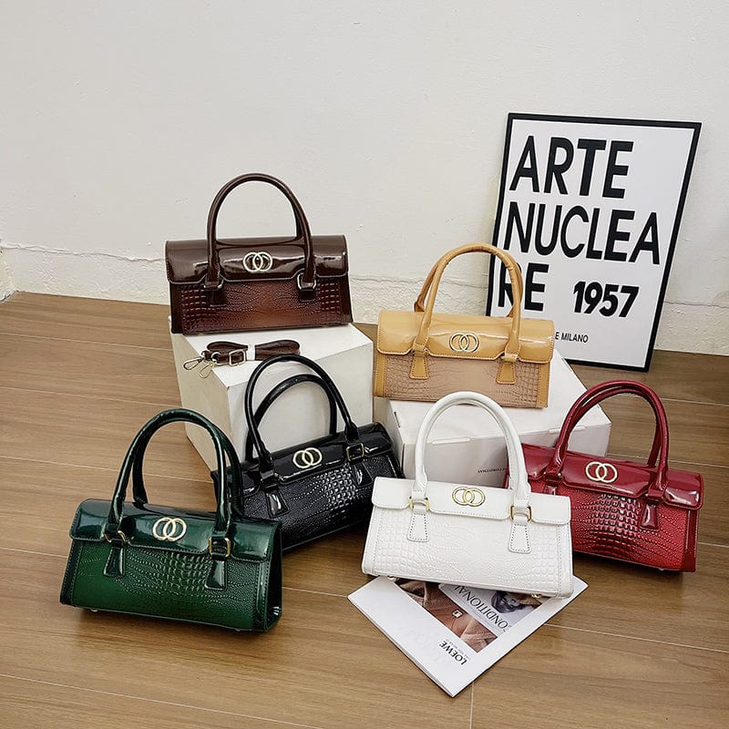 Patent Leather Branded Bags Luxury Women Wholesale Top Handle Crocodile Pattern Purses and Handbags 2023