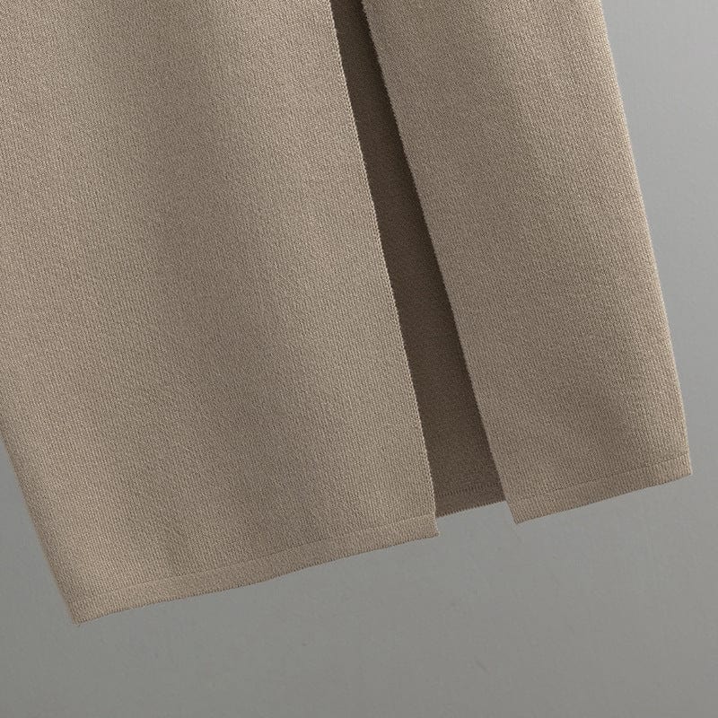 PDEP 2023 autumn and winter slim knit dress  mid-length long sleeve skinny bottom-up knit sweater dress for women