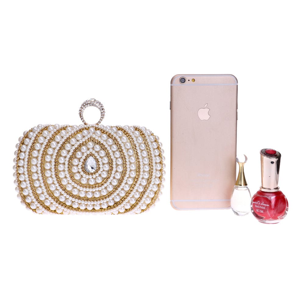 Pearl Beaded Rhinestones Clutch Purse Handbags for Women Wedding Prom Party High Quality Clutch Evening Bags