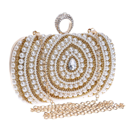 Pearl Beaded Rhinestones Clutch Purse Handbags for Women Wedding Prom Party High Quality Clutch Evening Bags