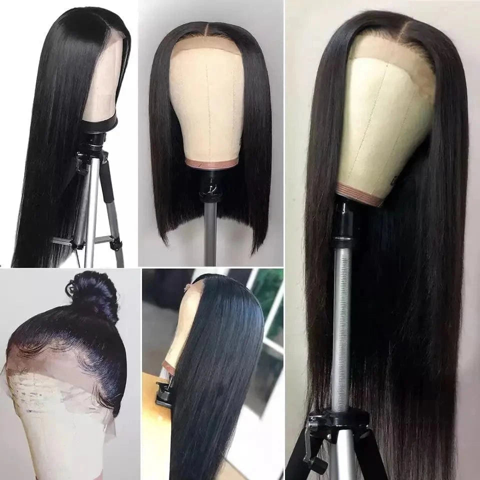Perruque-Naturel 100% Cheveux Humain Lace Wigs Natural Human Hair Silky Straight Wave Wigs 26inches