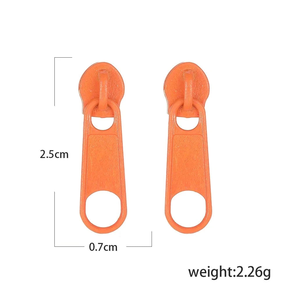 Personality Punk Zipper Head Earrings Handsome Street Minimal Eardrop Spray Paint  Earnail  Female