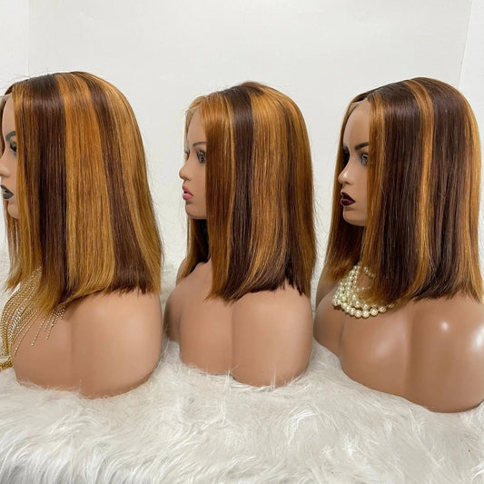 Piano Color Double Drawn Short Bob Wig