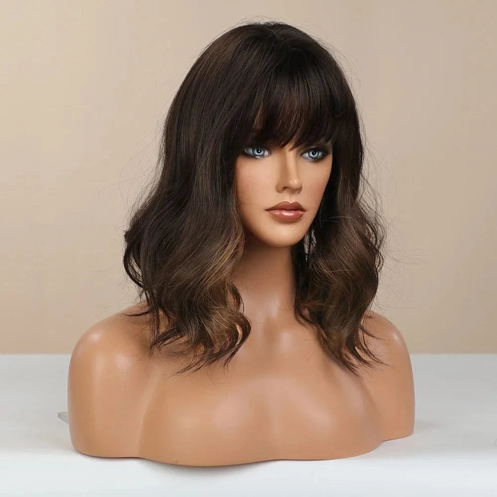 Pic showed Wholesale Cheap Synthetic Full Lace Wigs With Lowest Price Natural Wave Short Pixie Cut Hair Wigs With Bangs For Black Women