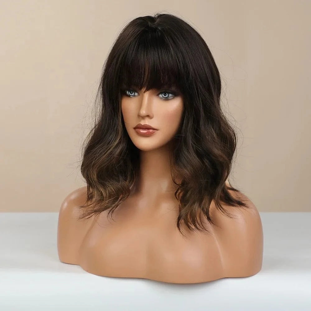 Pic showed Wholesale Cheap Synthetic Full Lace Wigs With Lowest Price Natural Wave Short Pixie Cut Hair Wigs With Bangs For Black Women