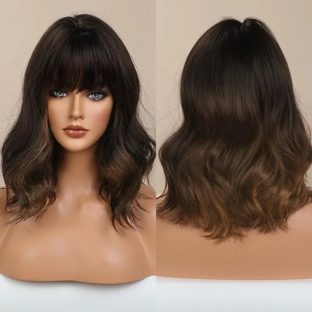 Pic showed Wholesale Cheap Synthetic Full Lace Wigs With Lowest Price Natural Wave Short Pixie Cut Hair Wigs With Bangs For Black Women