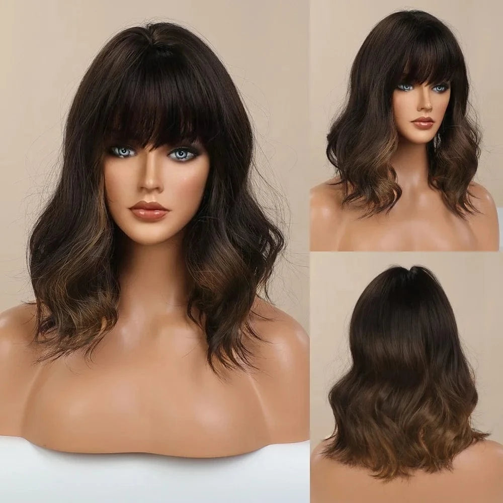 Pic showed Wholesale Cheap Synthetic Full Lace Wigs With Lowest Price Natural Wave Short Pixie Cut Hair Wigs With Bangs For Black Women