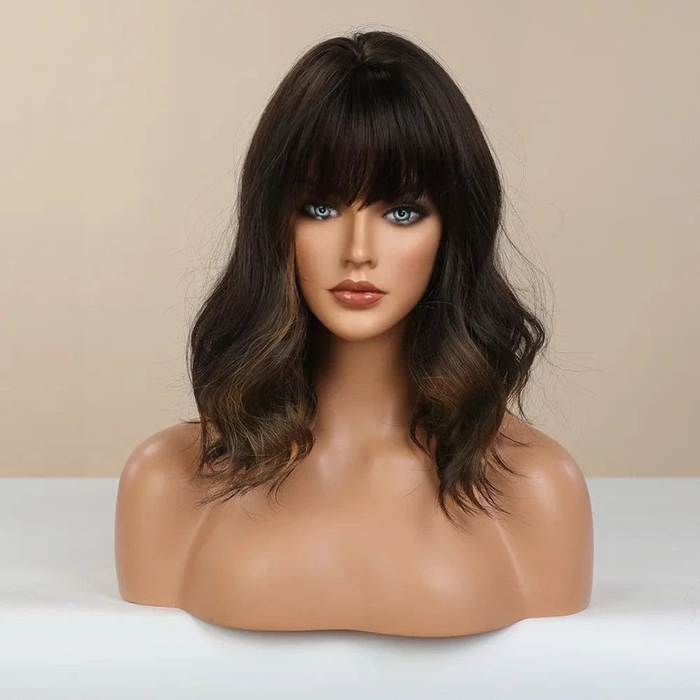Pic showed Wholesale Cheap Synthetic Full Lace Wigs With Lowest Price Natural Wave Short Pixie Cut Hair Wigs With Bangs For Black Women