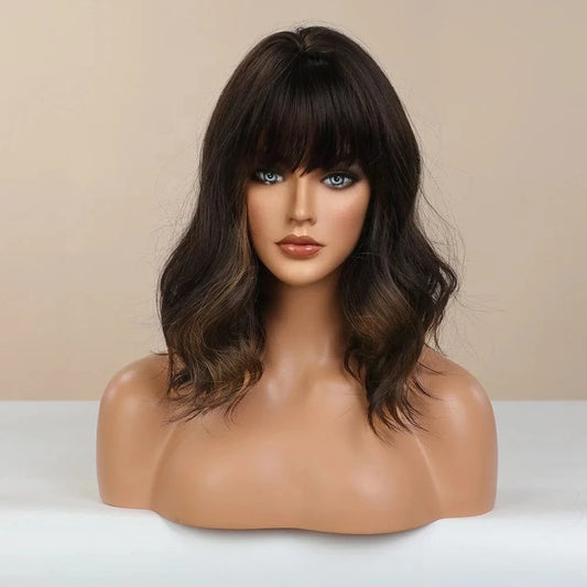 Pic showed Wholesale Cheap Synthetic Full Lace Wigs With Lowest Price Natural Wave Short Pixie Cut Hair Wigs With Bangs For Black Women