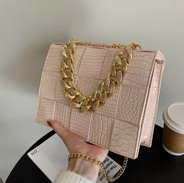 Pink 2022 Crocodile Stylish Small Handbags Women Luxury Purses Pillow Shape Pillow Shape Mini Shoulder Bag