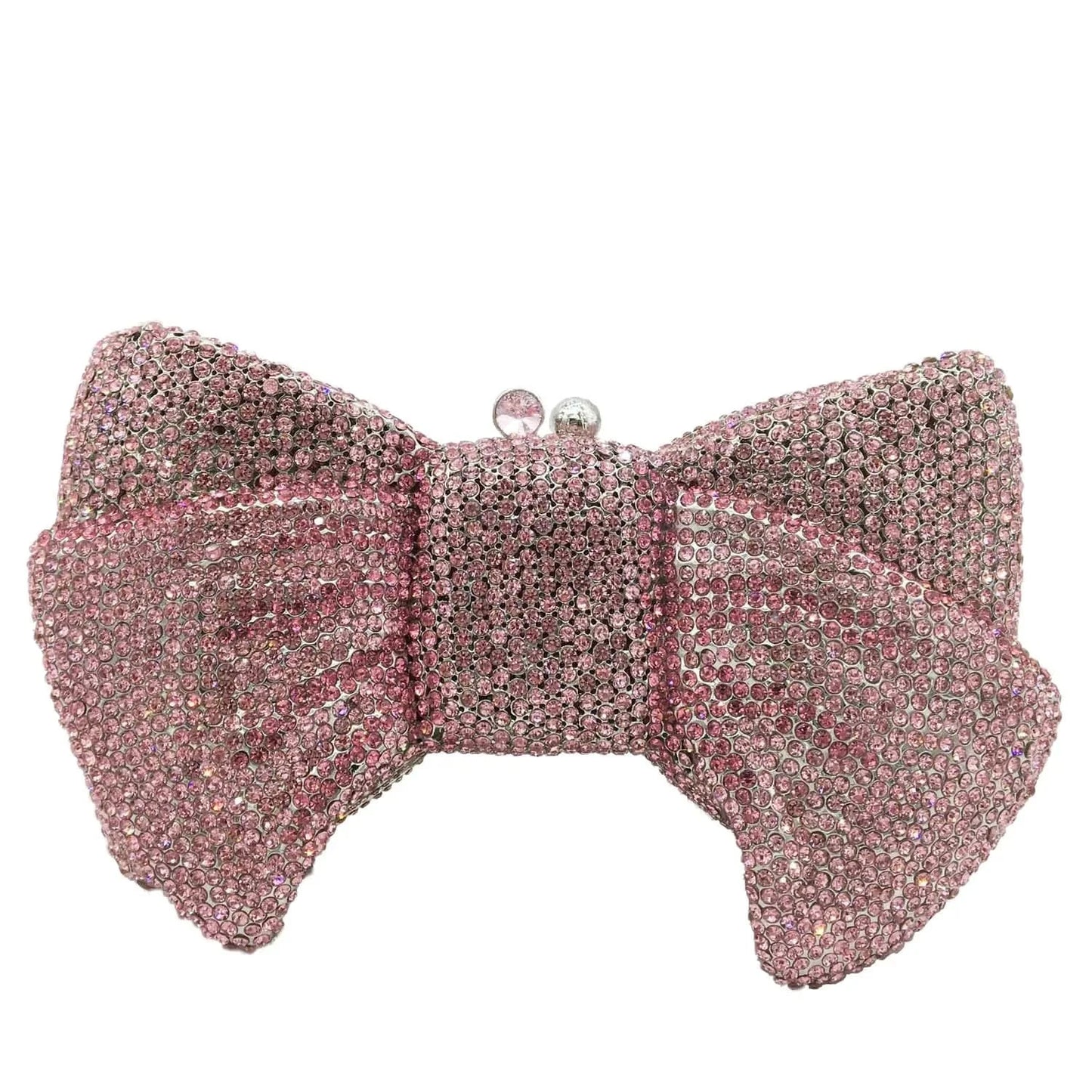 pink Custom Logo China Supplier bow evening crystal  purses Bow Clutch Bow Shape Clutch