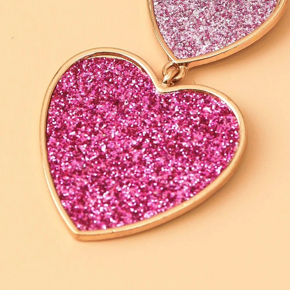 Pink Drop shopping fashion jewelry earrings statement  luxury  earings jewelry women heart dangling gold plated 18k jewelry earrings