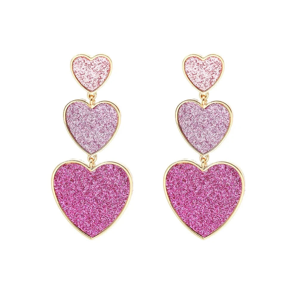 Pink Drop shopping fashion jewelry earrings statement  luxury  earings jewelry women heart dangling gold plated 18k jewelry earrings