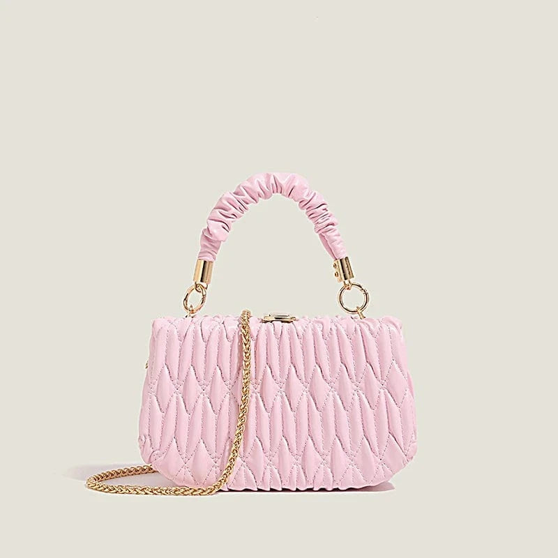 Pink good quality fall 2023 women handbags sling bags unique custom shape pink color leather handbag