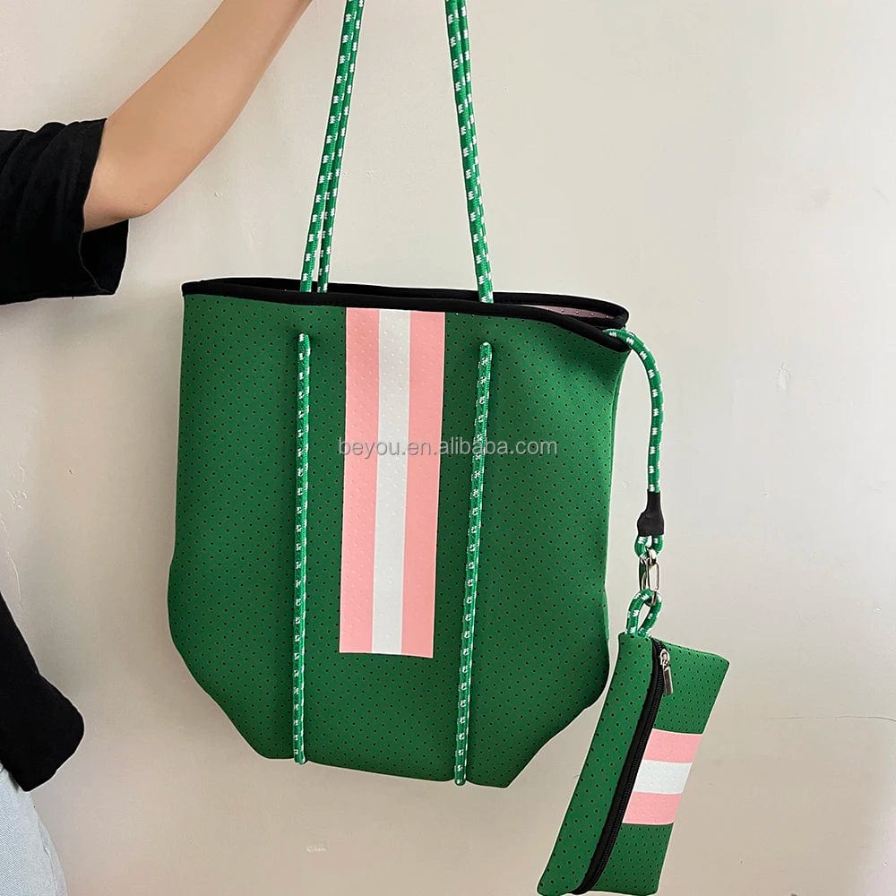 pink green Pink Green Checkerboard Women's Fashion All Season Casual Knit Bag  Checked Plaid Shopping Bags Shoulder Tote Handbags