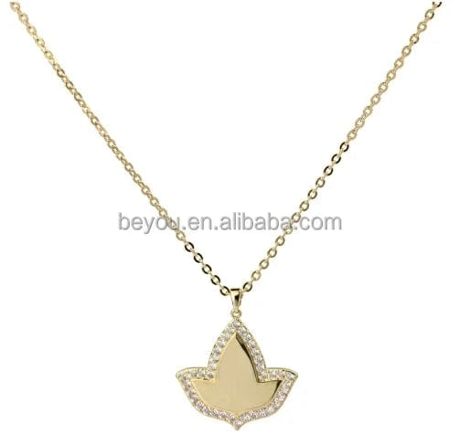 Pink Green Sorority Gold Plated Crystal Pearl Ivy Brooch Fitting Necklace Jewelry