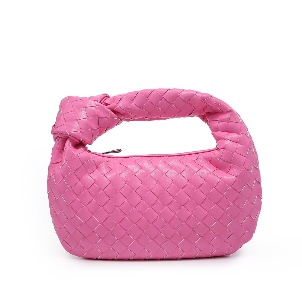 pink Latest fashion Designer pu leather woven shoulder bag women hobo bag for wholesale price