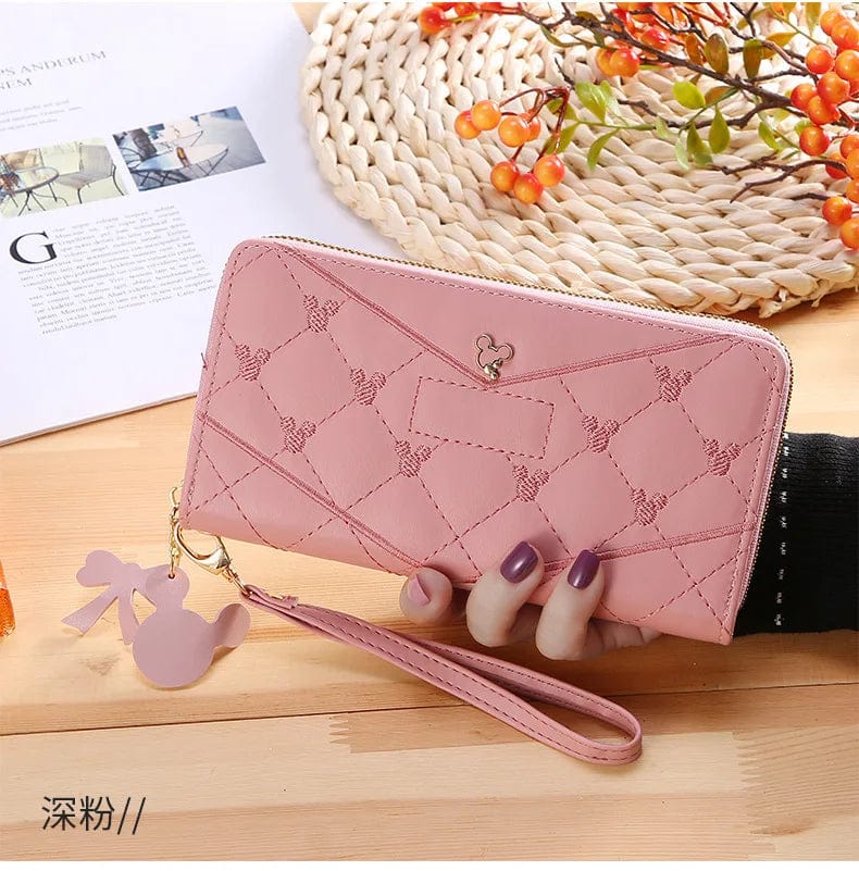 Pink New Purse Embroidery Ladies Wallet Coin Purse Large Capacity Zipper Luxury Wallets For Ladies