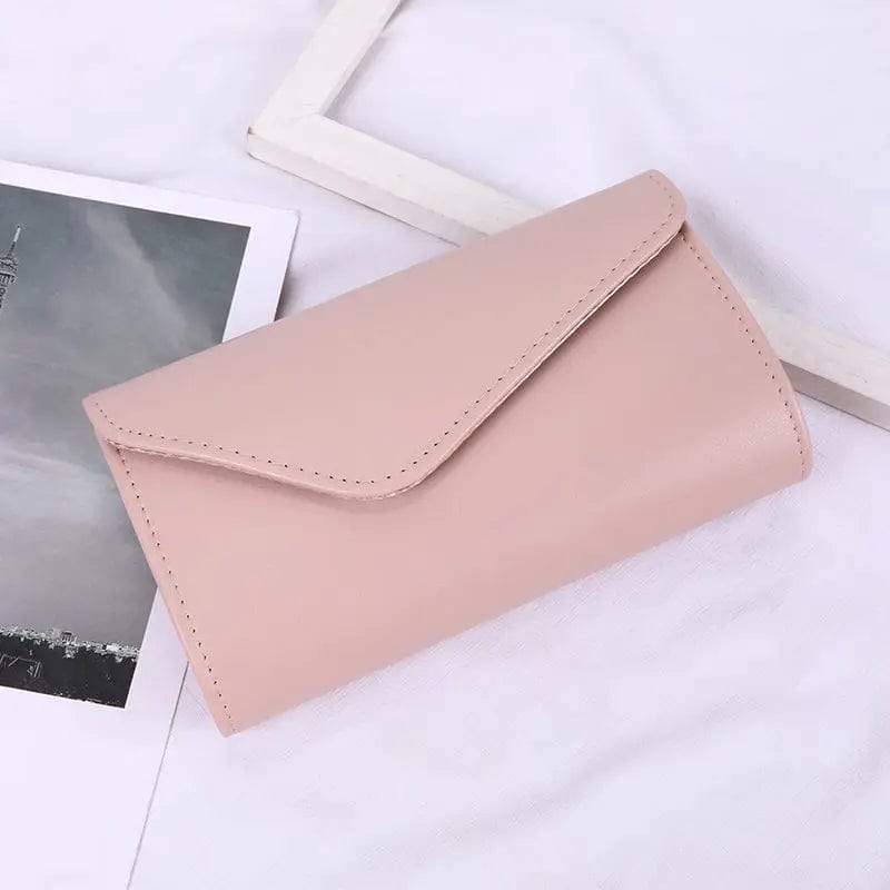 pink Wholesale PU Leather Clutch Latest Design Simple Fashion One-shoulder Chain Purse Envelope Ladies Purse Evening bag