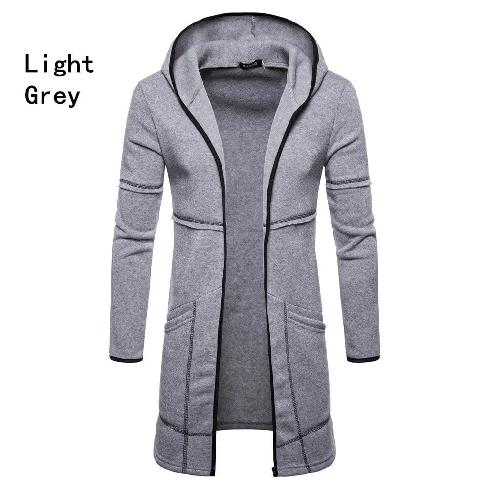 Plain Dyed / M / Light gray D0802ME80 Long style Solid Color Big Pocket New Style Hoodie Sehe Fashion