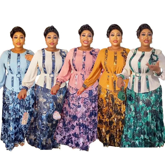 Plus Size African Party Long Dresses For Women New Dashiki Ankara Sequin Evening Gowns Outfits Robe Africa Clothing