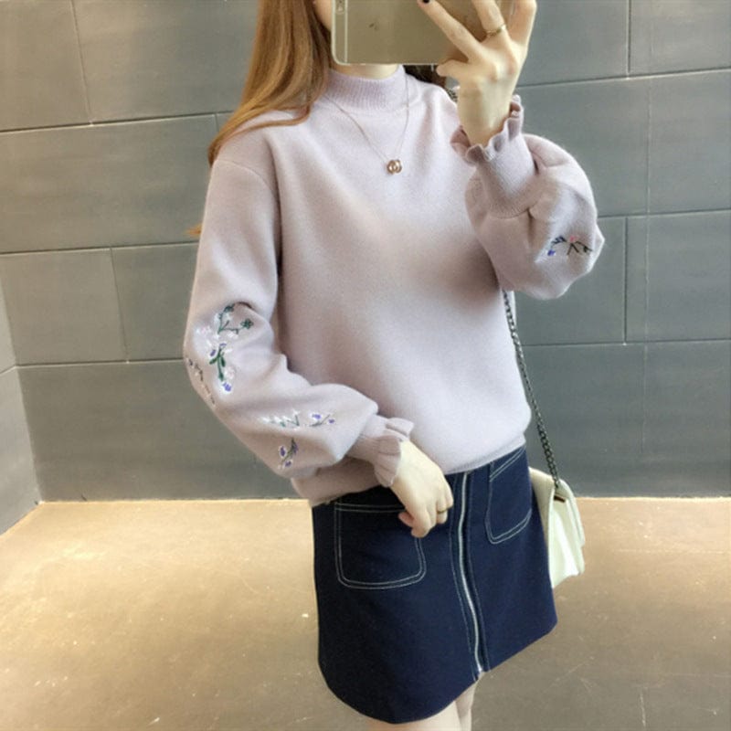 Plus Size / Gray European And American Big Abstract Pattern Loose Bat Sleeve Thick Sweater Cardigan Mid-Length Coat Women