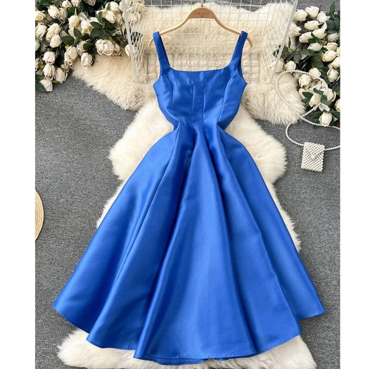 Plus Size High Quality Summer Romantic Square Collar Tunic Slim Tank Midi Dress For Women